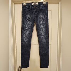 Hollister Dark Wash Velvet Burnout Jeans 25x31